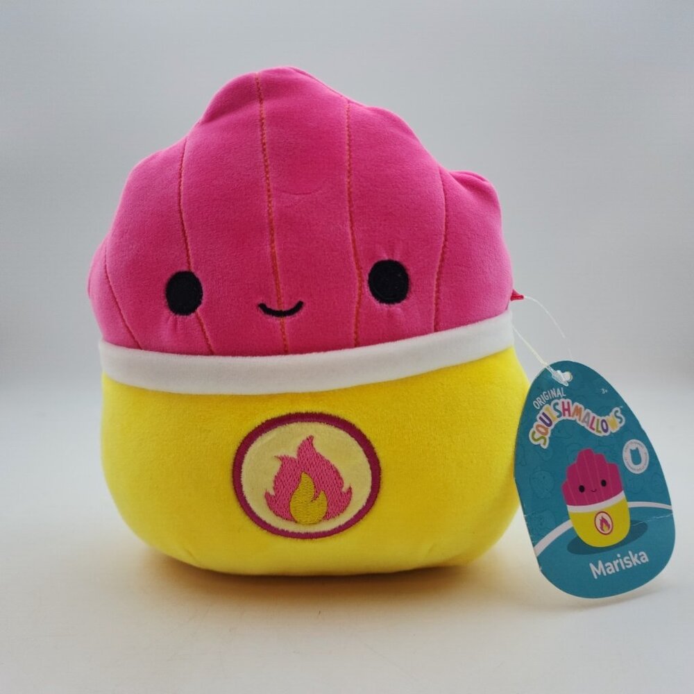 Squishmallows Mariska Flamin' Hot Fries Plush Stuffed Toy Pink Yellow 7.50 in